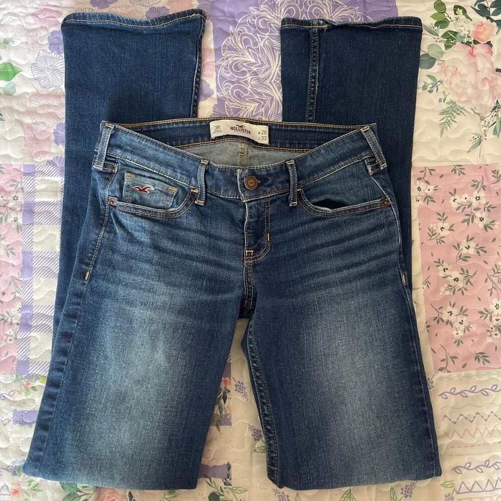 Hollister-co Women's Blue and Navy Jeans